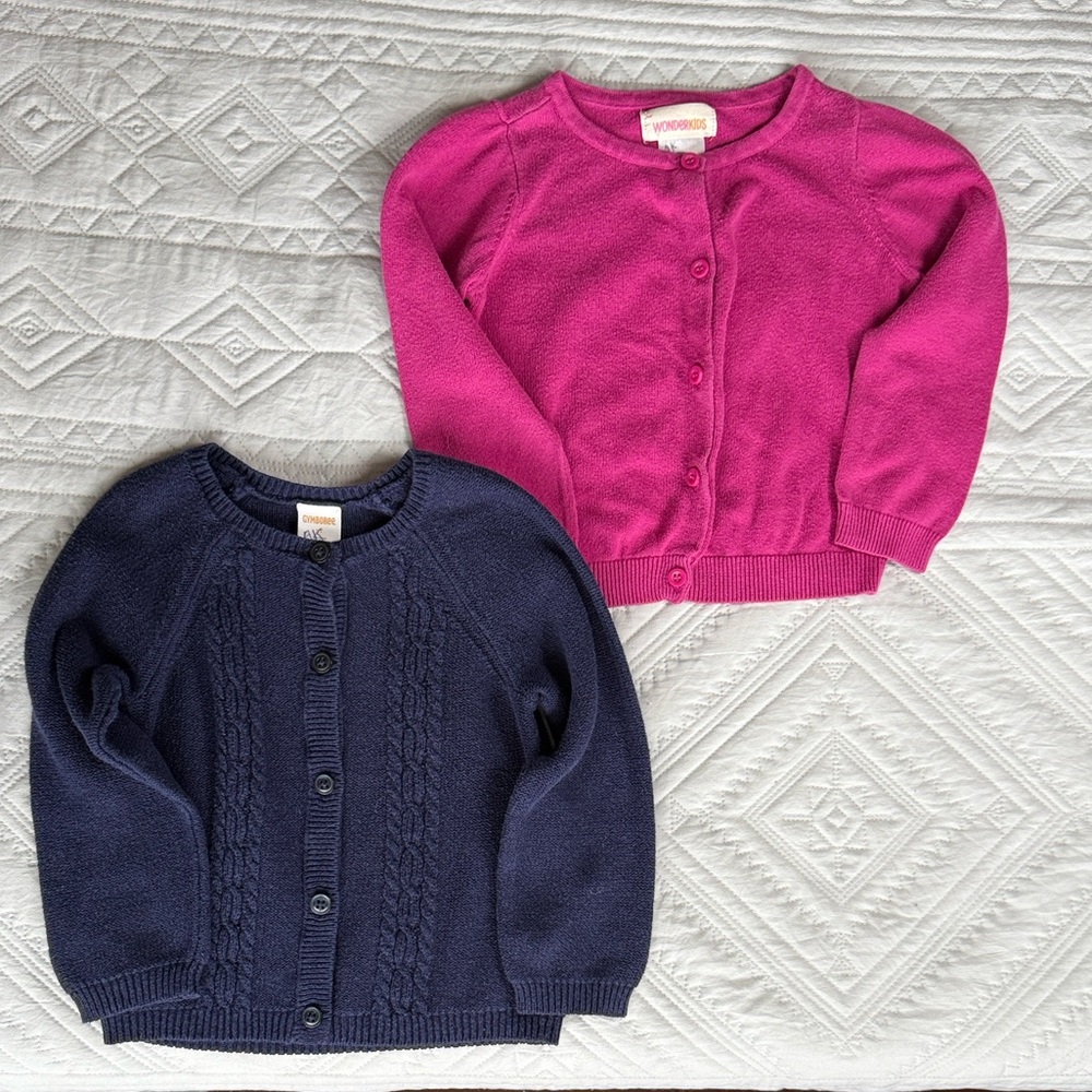 Navy and Pink Cardigan Bundle - 3T